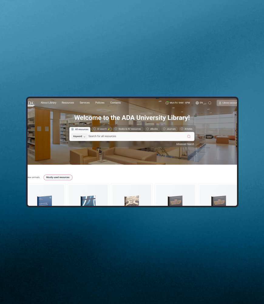 ADA University Library cover